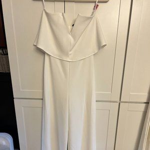 Never Worn - Lulu's Power of Love White Strapless Jumpsuit